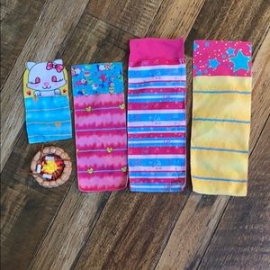 4 Barbie sleeping bags